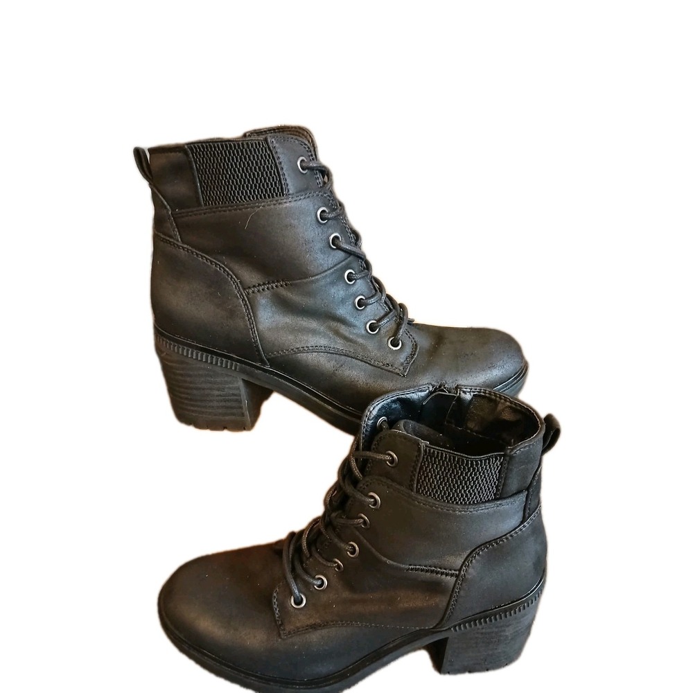 CV Women's Shoes‎ Black Suede COMBAT FASHION Booties Size 8 #991